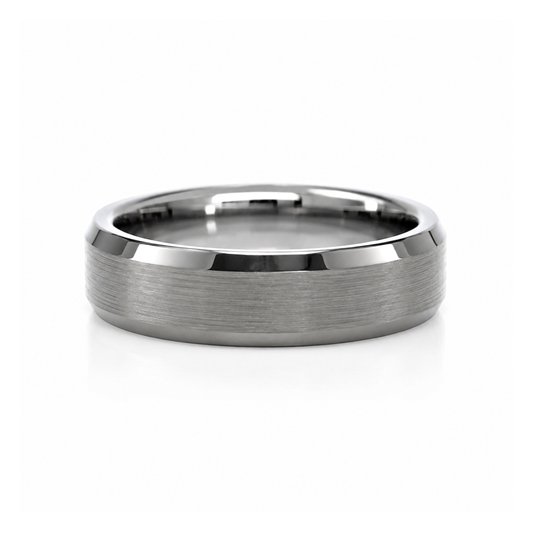 6mm Tungsten Wedding Ring Band in White