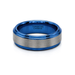8mm Tungsten Wedding Ring Band in White and Blue