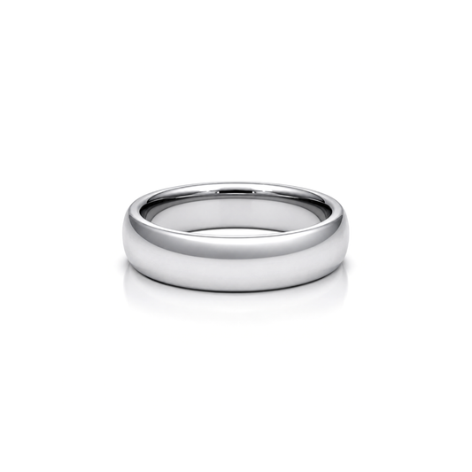 6mm Tungsten Wedding Ring Band in White