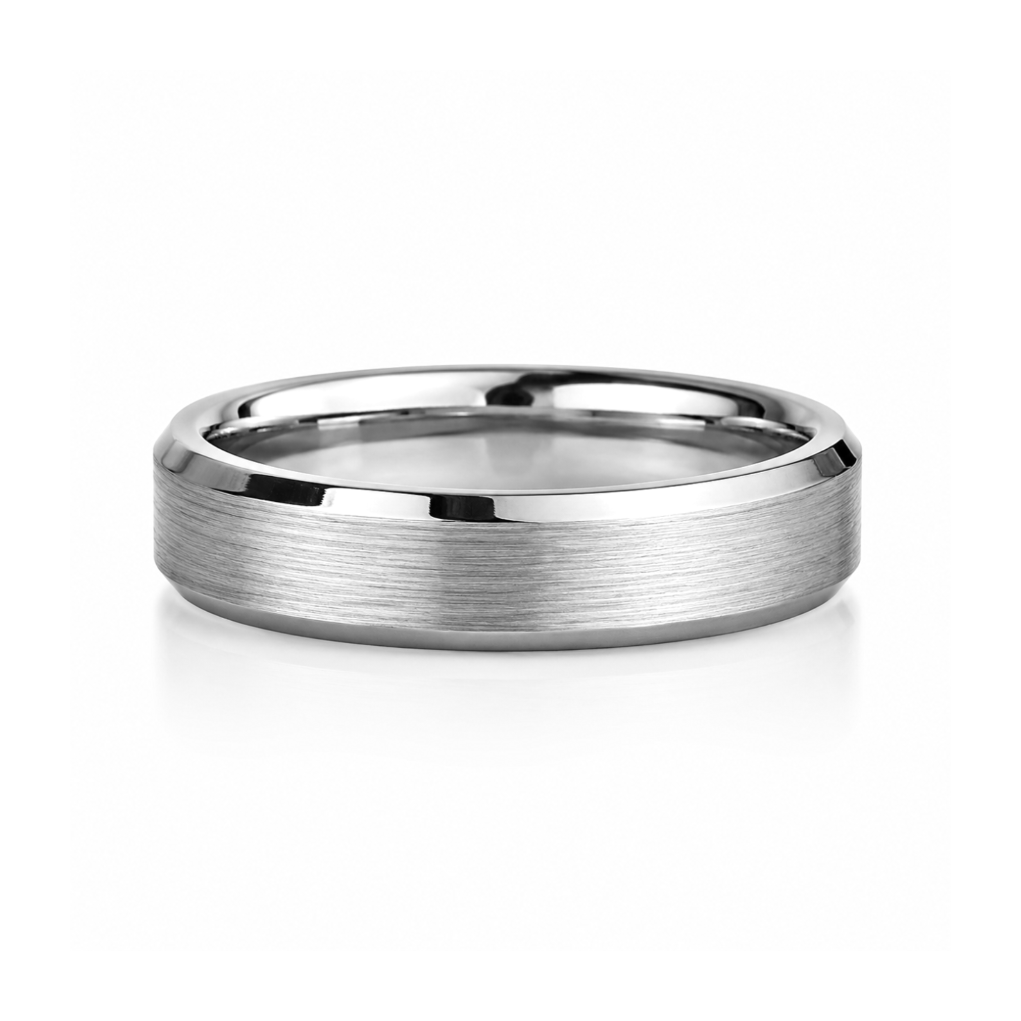 4mm Tungsten Wedding Ring Band in White