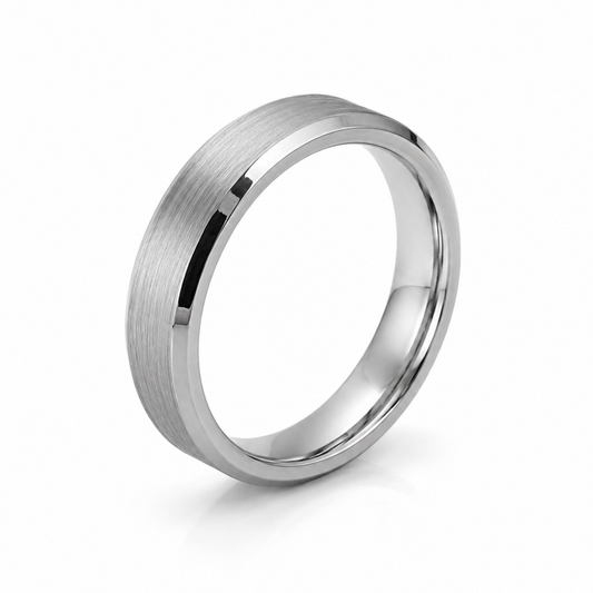 4mm Tungsten Wedding Ring Band in White