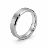 4mm Tungsten Wedding Ring Band in White