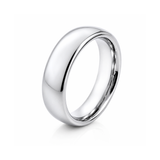 6mm Tungsten Wedding Ring Band in White
