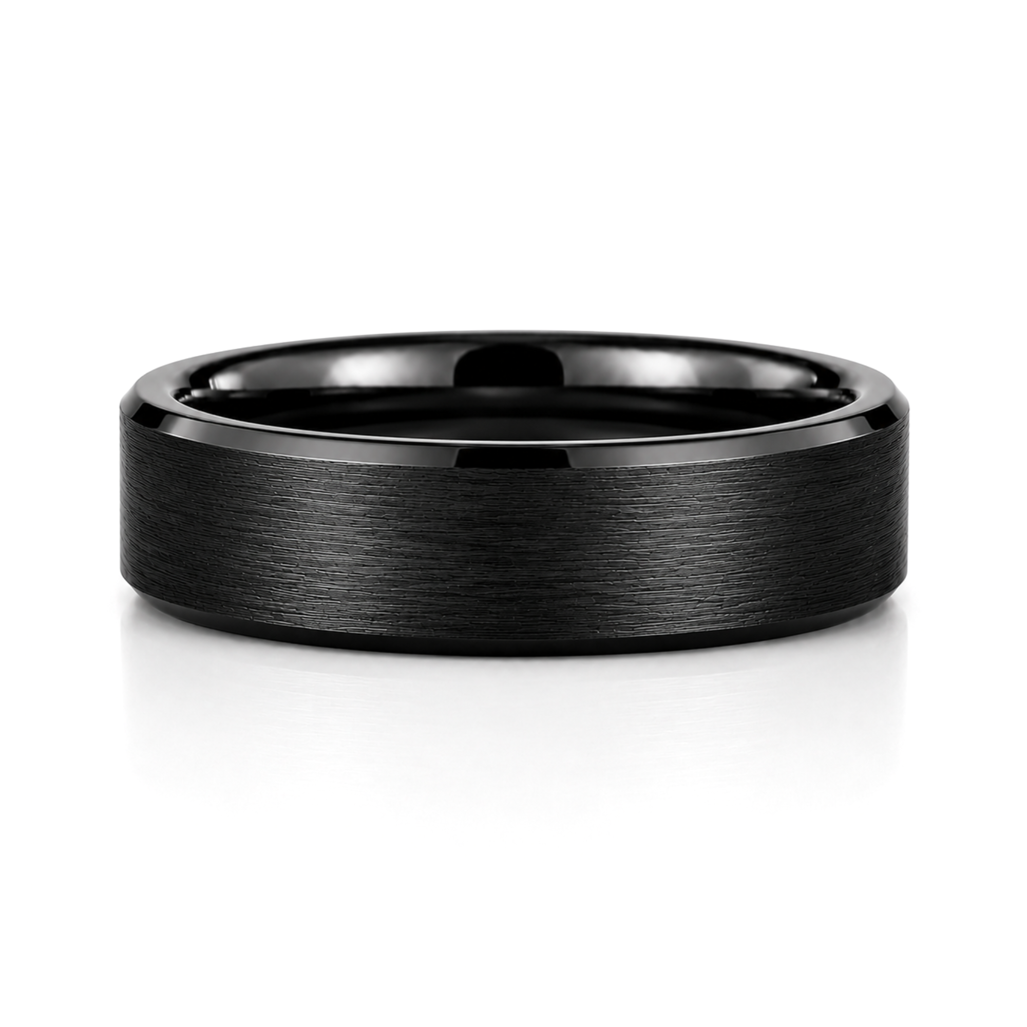 8mm Tungsten Wedding Ring Band in Black