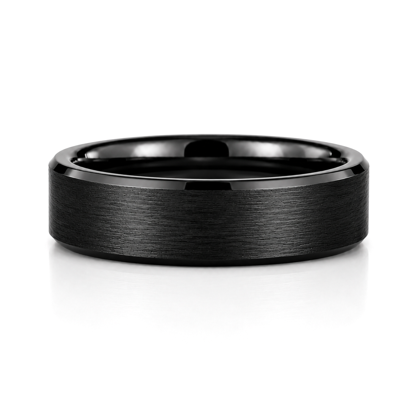 8mm Tungsten Wedding Ring Band in Black