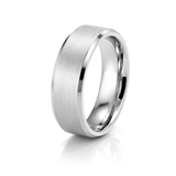 8mm Tungsten Wedding Ring Band in White