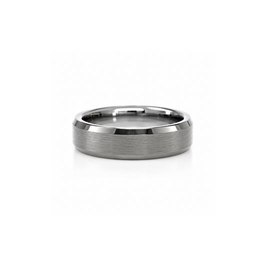 6mm Tungsten Wedding Ring Band in White