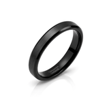 4mm Tungsten Wedding Ring Band in Black