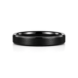 4mm Tungsten Wedding Ring Band in Black