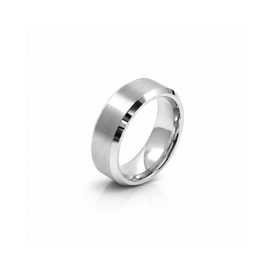 6mm Tungsten Wedding Ring Band in White