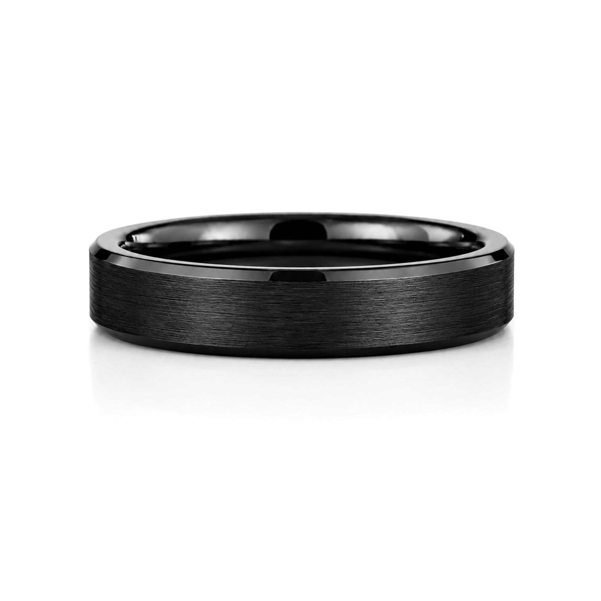 6mm Tungsten Wedding Ring Band in Black
