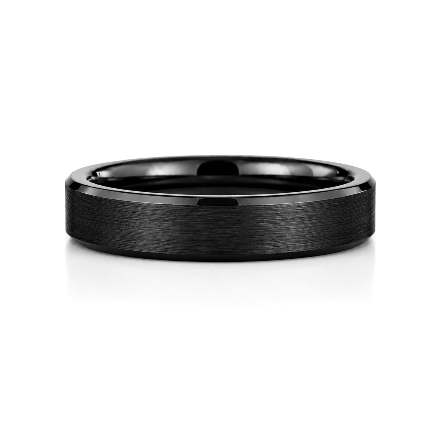 6mm Tungsten Wedding Ring Band in Black