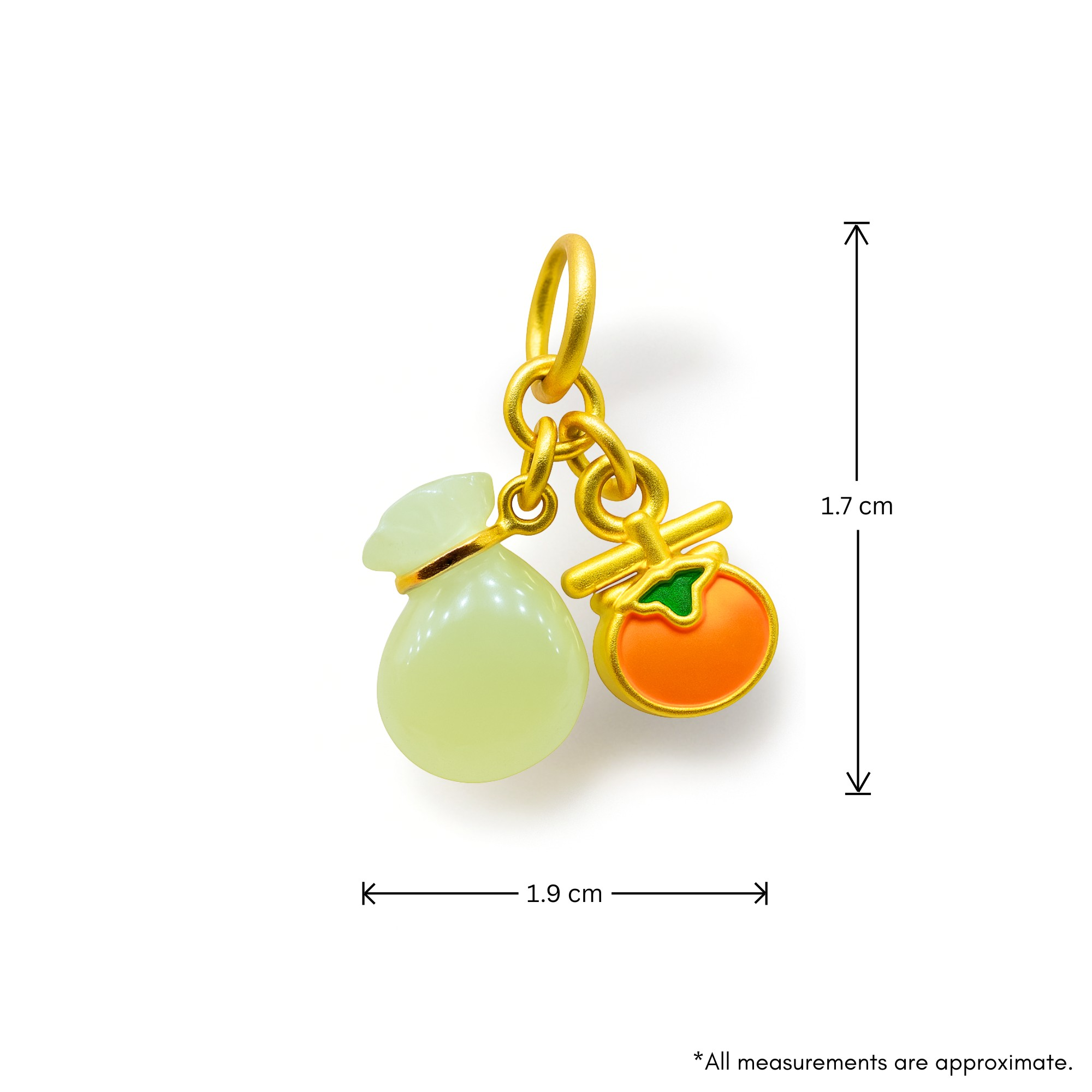 24k Gold Hetian Jade Charm