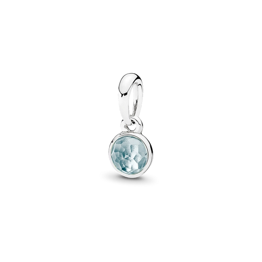 PANDORA March Birthday Droplet with Aqua Blue Pendant - 390396NAB(RETIRED)