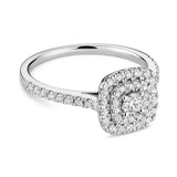 Cushion Double Halo Diamond Engagement Ring