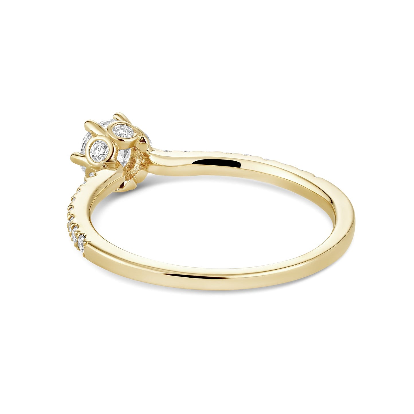 Solitaire Crown Setting Diamond Engagement Ring