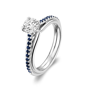 Faith Signature Blue Sapphire and Diamond Ring