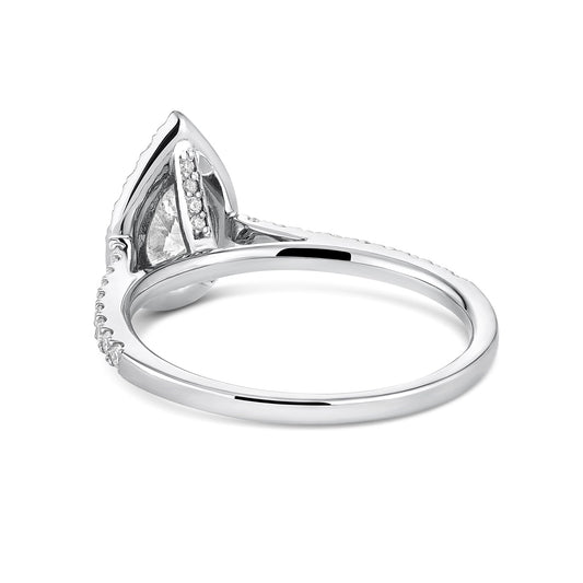 Pear Shape Halo Diamond Engagement Ring