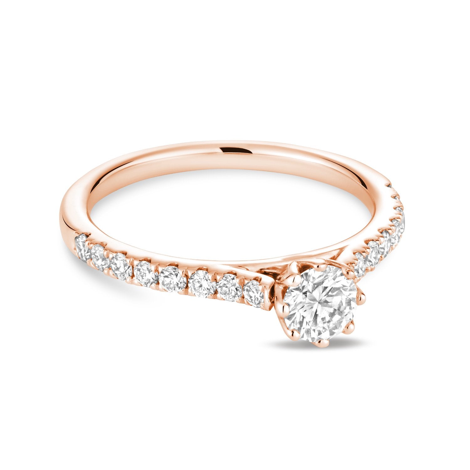 Solitaire Petal Diamond Engagement Ring