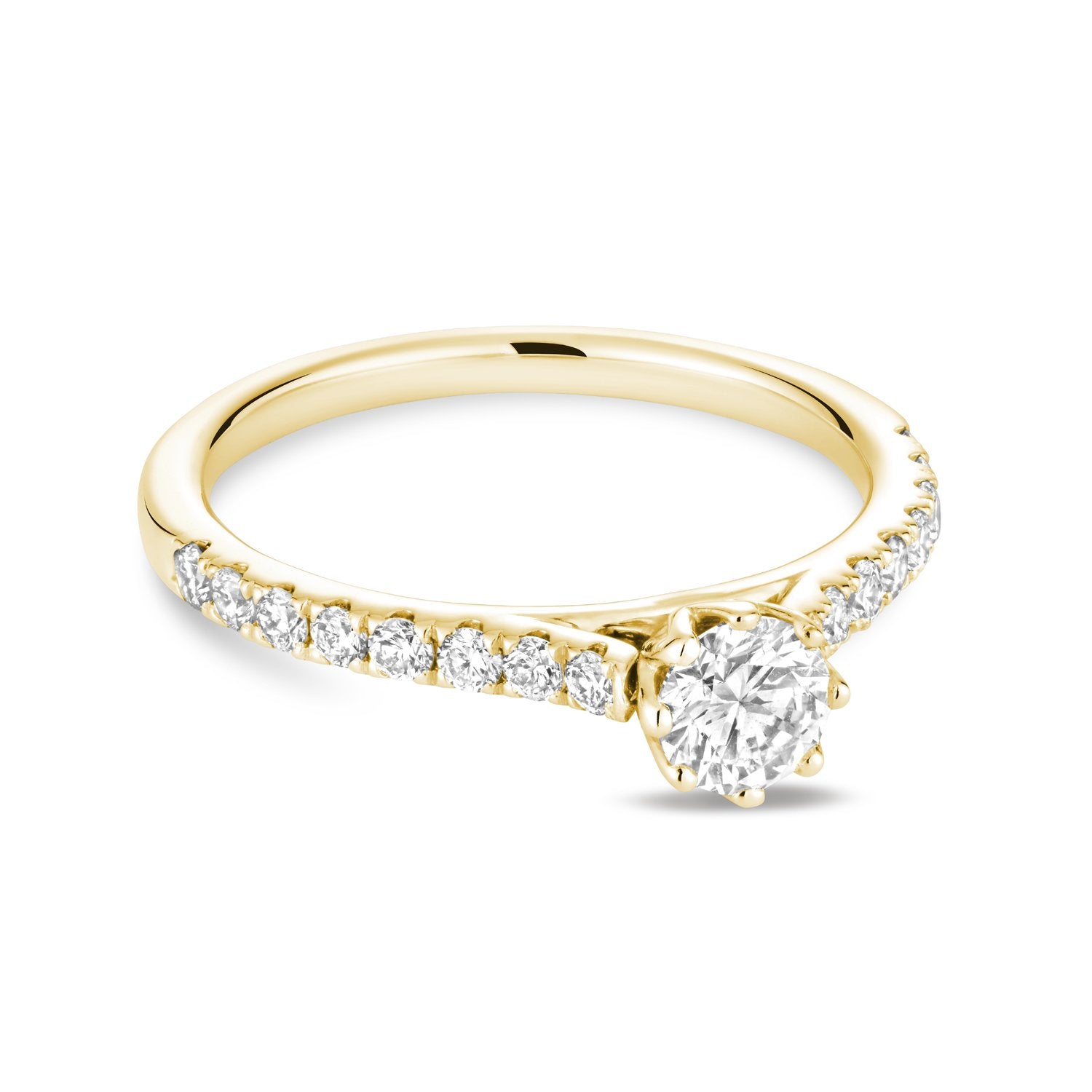 Solitaire Petal Diamond Engagement Ring