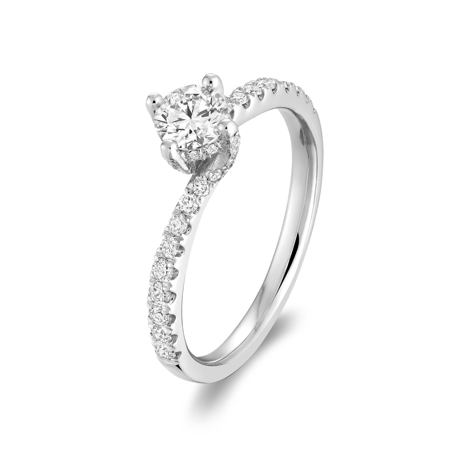 Solitaire Twist Diamond Engagement Ring