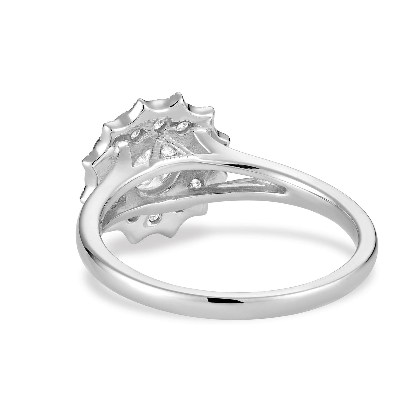 Vintage Flower Diamond Engagement Ring