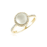 Cultured Freshwater Pearl & Diamond Halo Ring