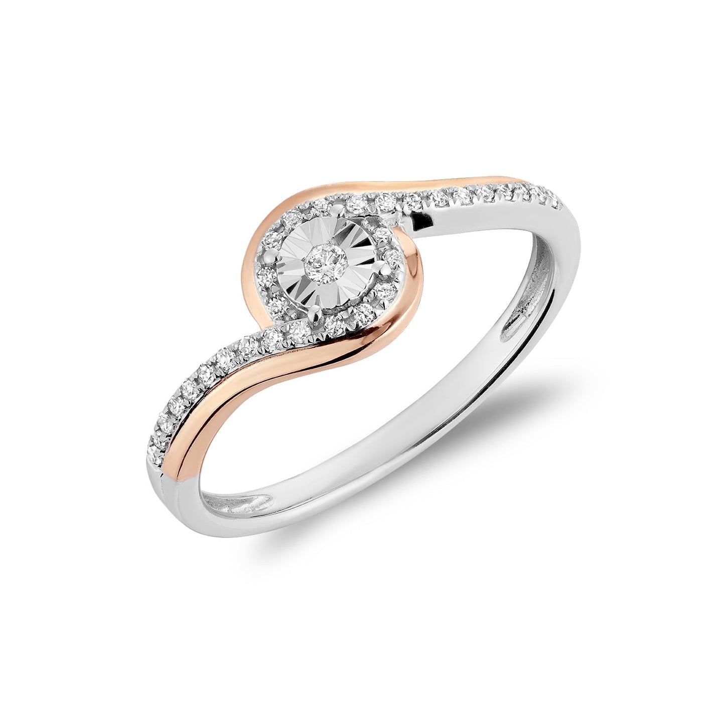 Illusion Setting Twist Diamond Ring