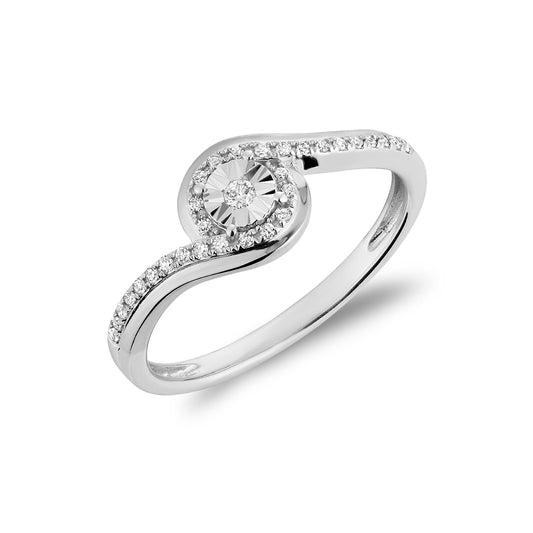 Illusion Setting Twist Diamond Ring