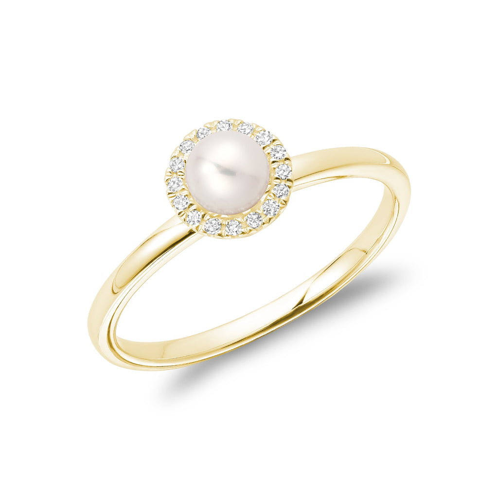 Freshwater Pearl & Diamond Ring