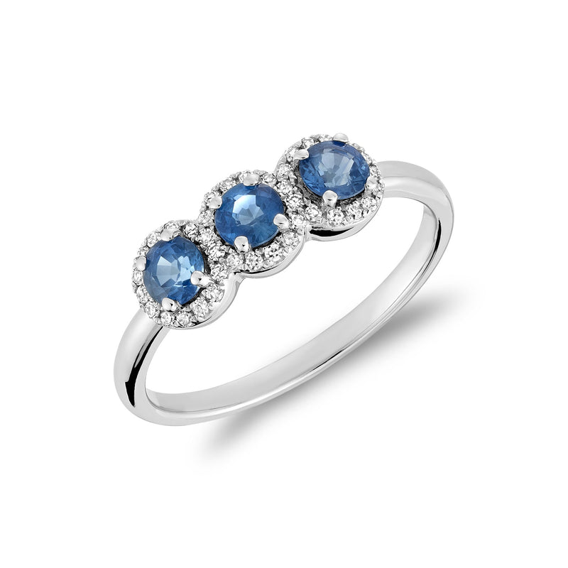 Tri Martini Cup Created Stone and Diamond Ring
