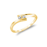 Two Stone Solitaire Bypass Diamond Ring