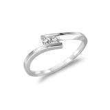 Two Stone Solitaire Bypass Diamond Ring