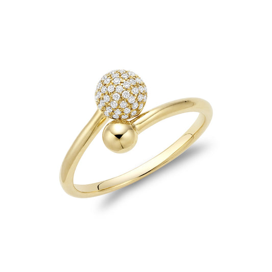 Diamond Pave Crossover Ring