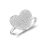 Curved Heart Shaped Pave Diamond Ring