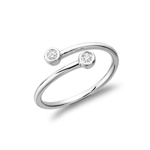 Double Bezel Crossover Diamond Ring