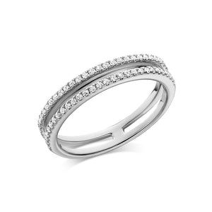 Double Bar Fashion Diamond Ring