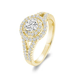 Double Halo Diamond Engagement Ring