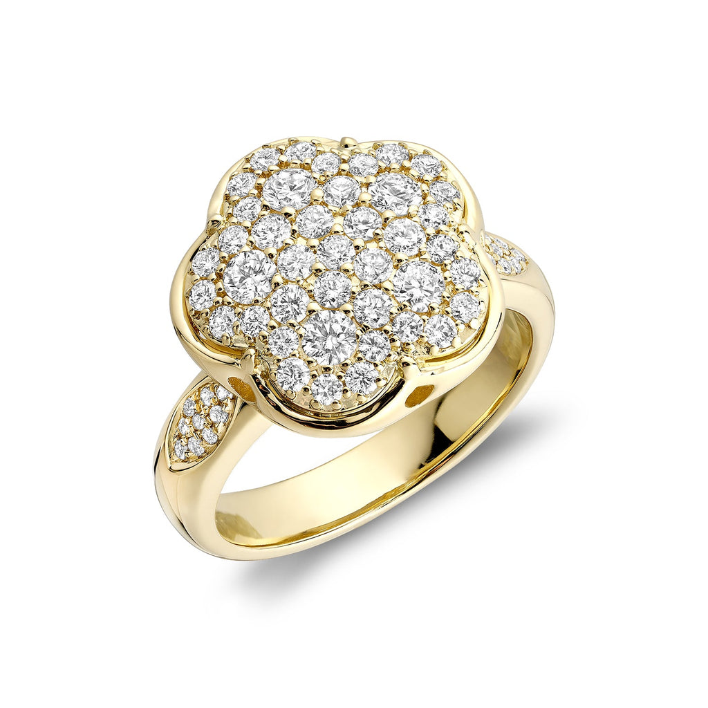Flower Pave Diamond Ring