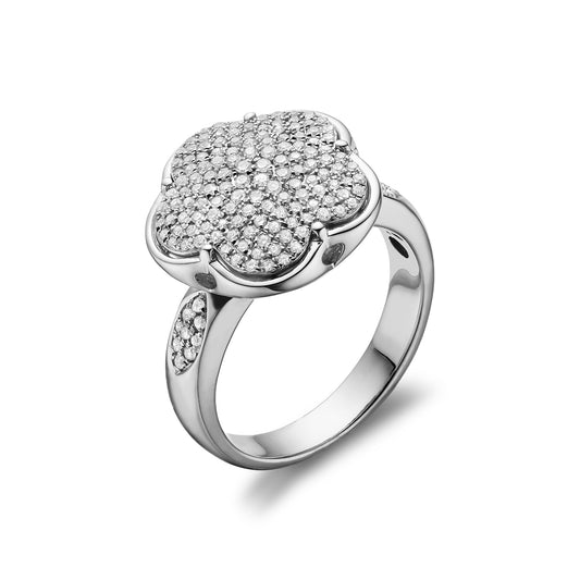 Flower Pave Diamond Ring