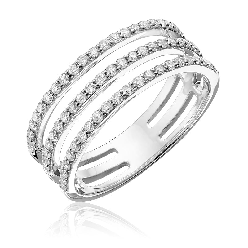 Triple Bar Fashion Diamond Ring