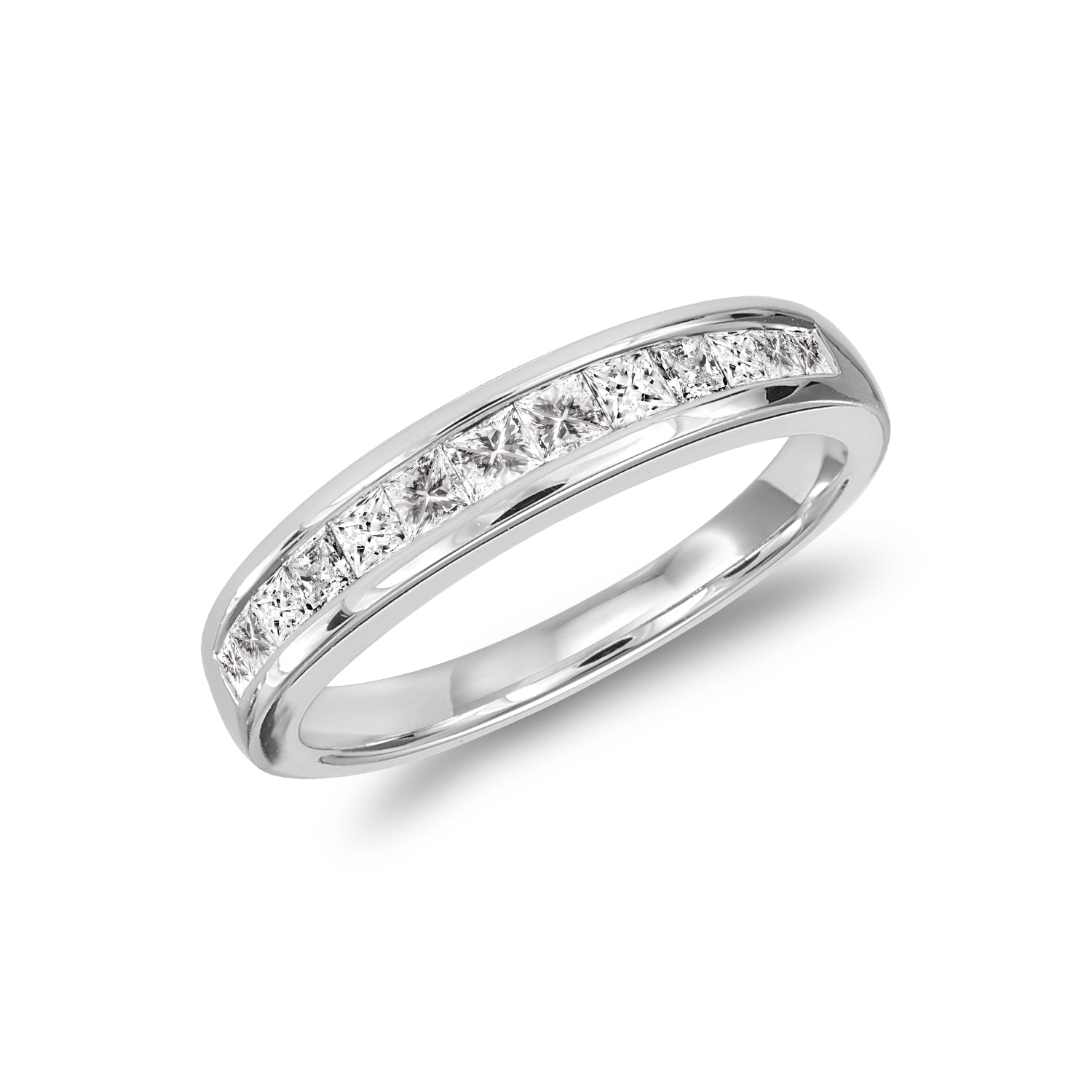 Semi Eternity Princess Channel Diamond Ring