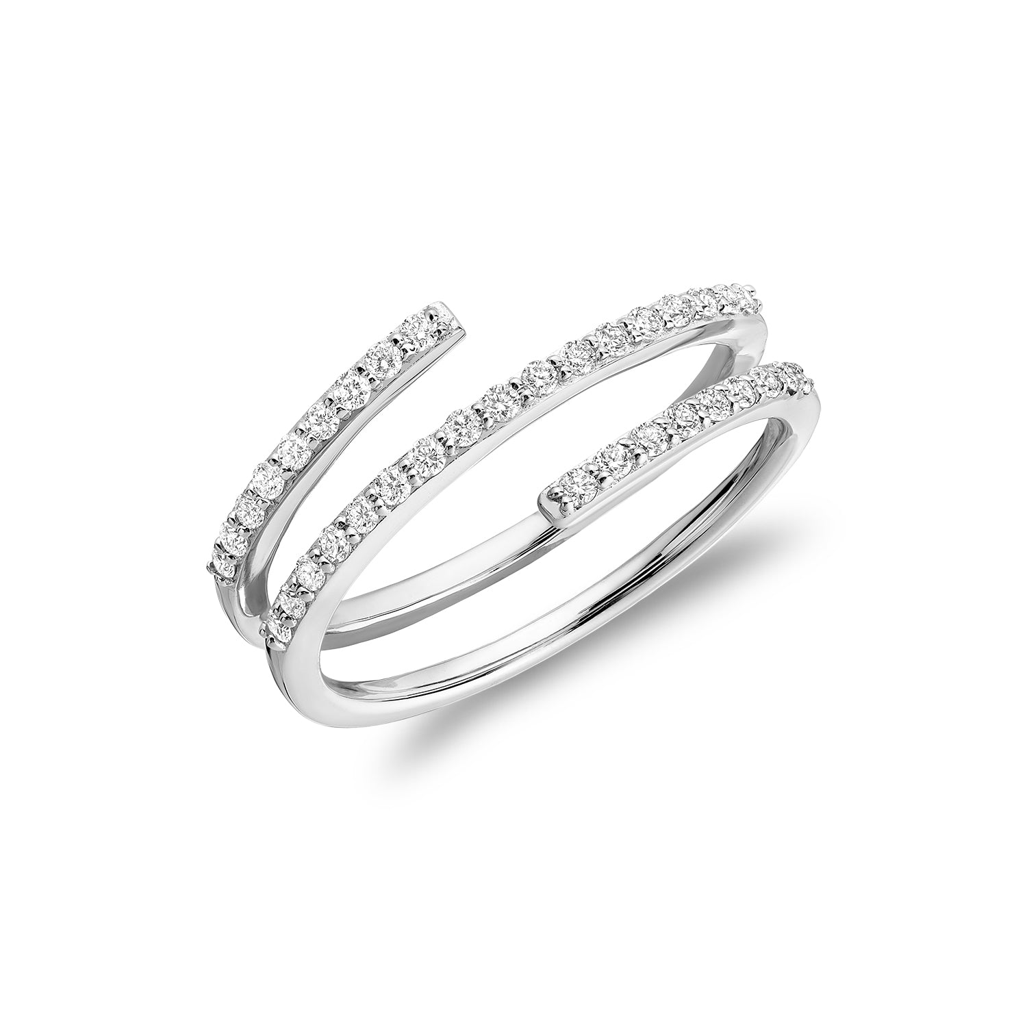 Linear Double Wrap Diamond Ring