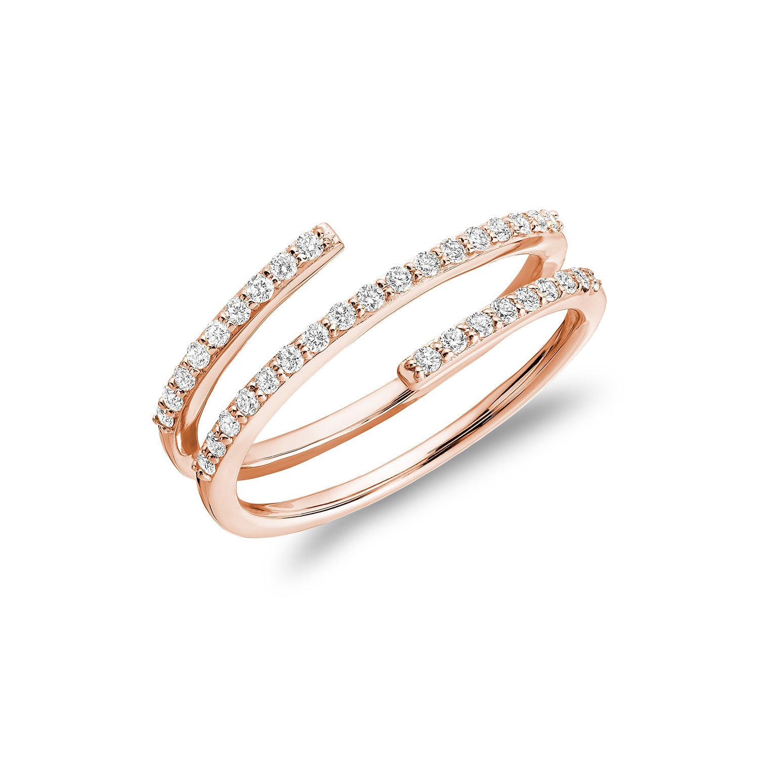 Linear Double Wrap Diamond Ring