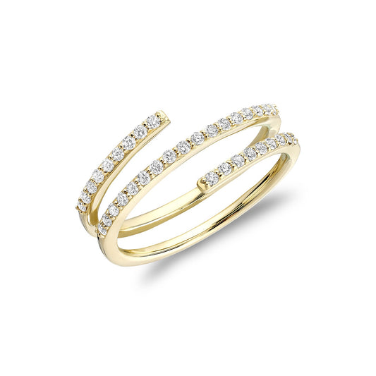Linear Double Wrap Diamond Ring