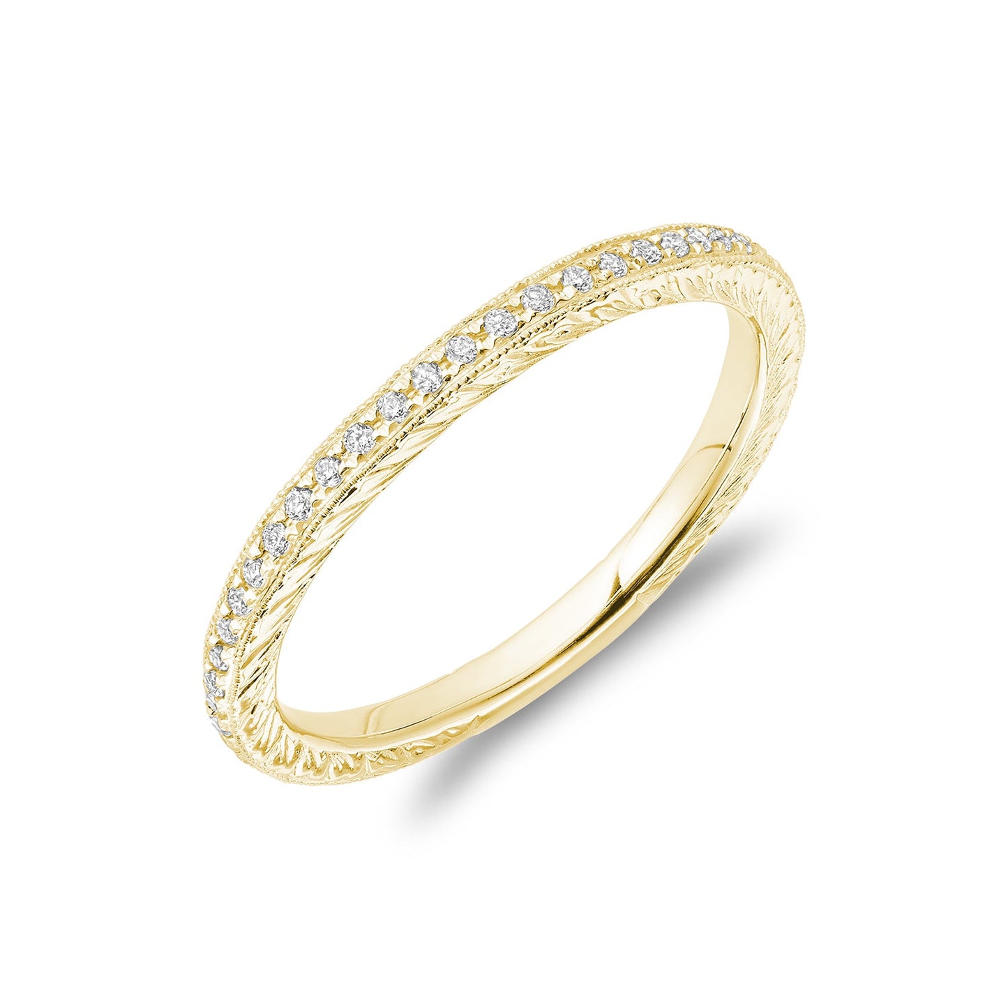 Pave Milgrain Diamond Stackable Ring