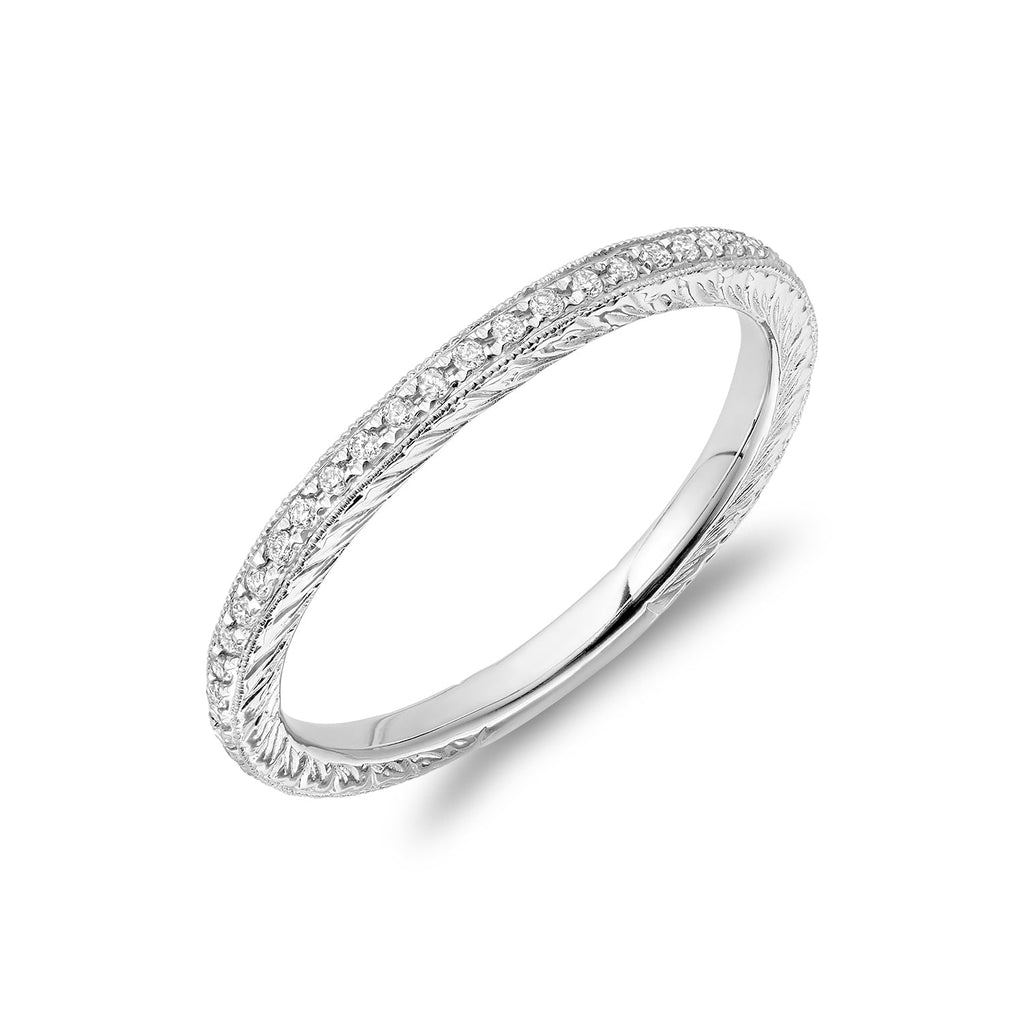 Pave Milgrain Diamond Stackable Ring