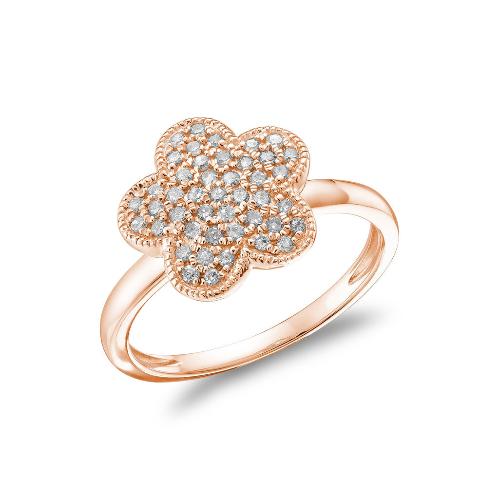 Flower Leaf Diamond Ring