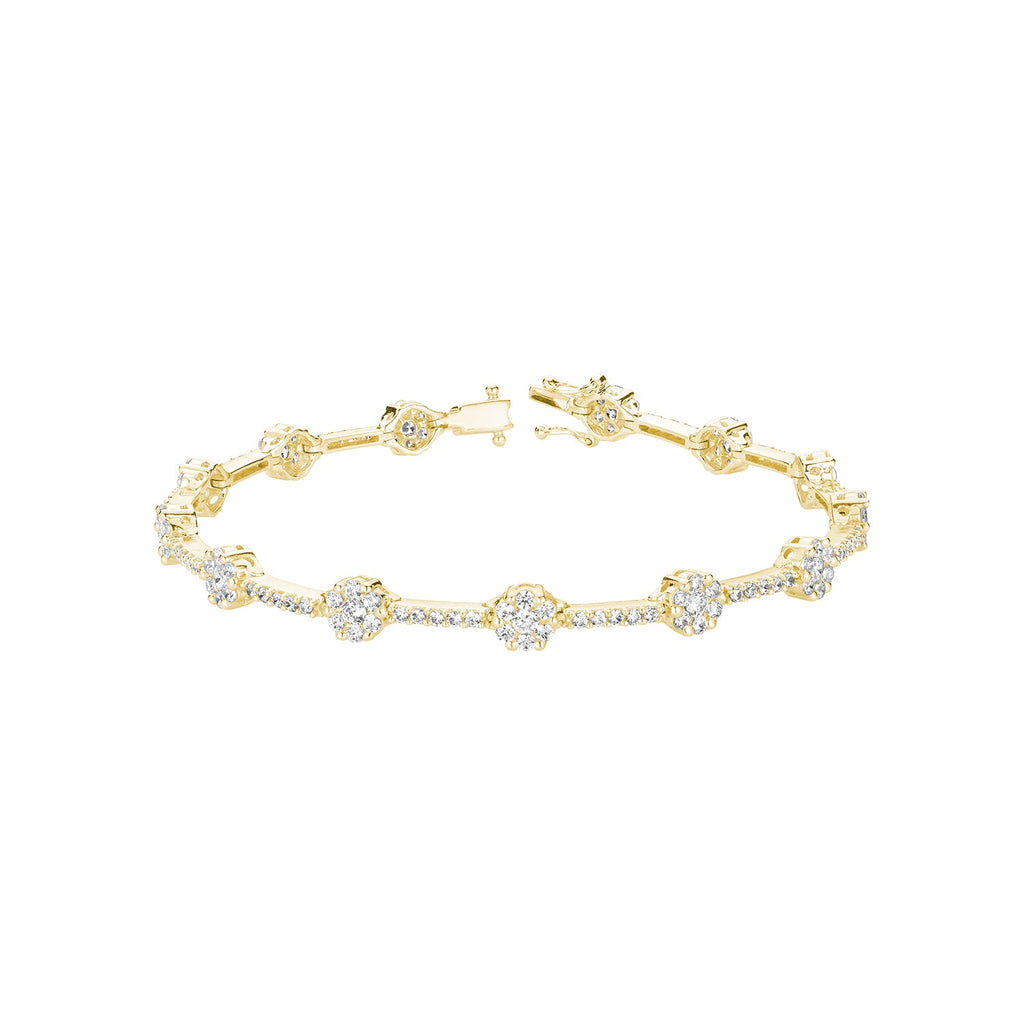Cluster Link Diamond Tennis Bracelet