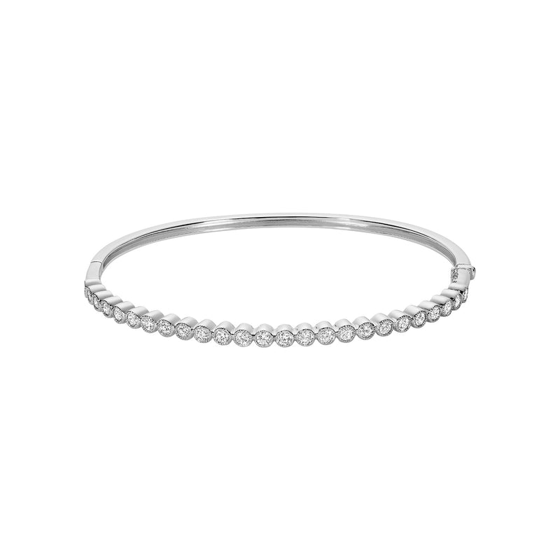 Semi Eternity Diamond Milgrain Bangle